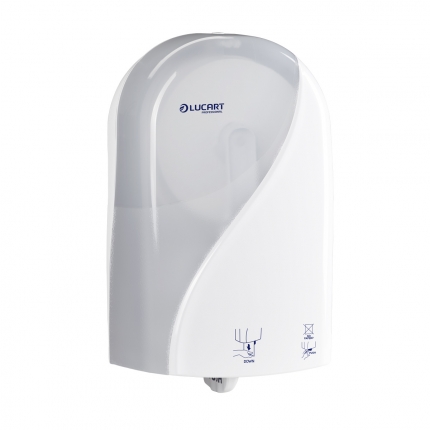 Dispenser Autocut din plastic pentru role de hartie igienica alb – Jumbo Identity LUCART Lucart
